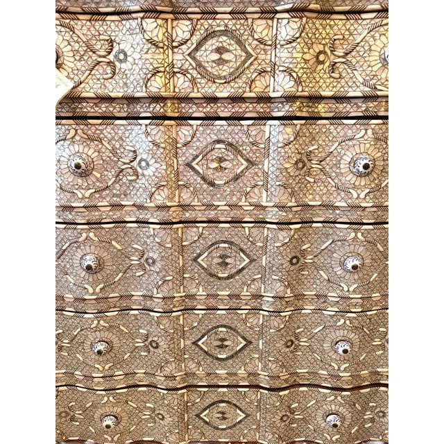 Moorish Bone, Abalone & Mother-of-Pearl Inlaid Marble-Top Chest, C. 1910 For Sale In Los Angeles - Image 6 of 8