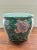This beautiful hand painted chinoiserie cache pot with its rich green jewel tone colors and floral motif is wonderful for...