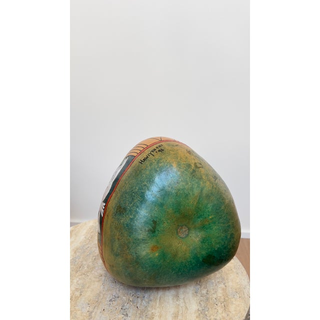 Wood Large 1996 Signed Native American Gourd Vessel by Brad Hawiyeh-Ehi For Sale - Image 7 of 9