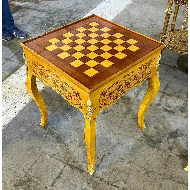 Art Deco Art Deco Game Table – Elegant Vintage Gaming Table With Geometric Design For Sale - Image 3 of 4