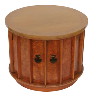 Circa 1960's Mid-Century Modern Burl Amboyna Accent Table