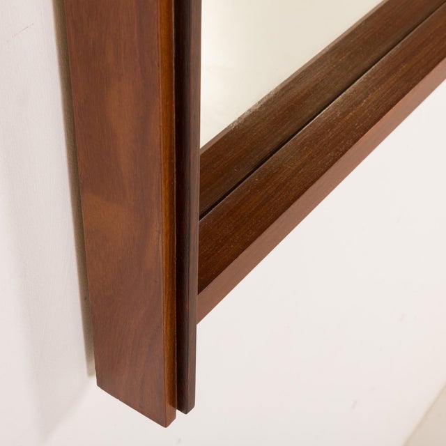 Wood Mid-Century Italian Teak Mirror, 1970s For Sale - Image 7 of 9