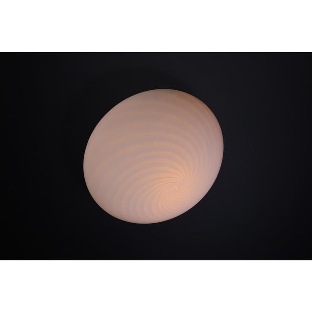 Large Murano Swirl Glass Ceiling Light attributed to Vm-Vetri, Italy, 1970s For Sale - Image 6 of 17