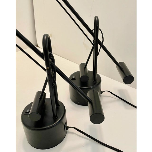 Pair Black Postmodern Table Lamps For Sale In Miami - Image 6 of 9
