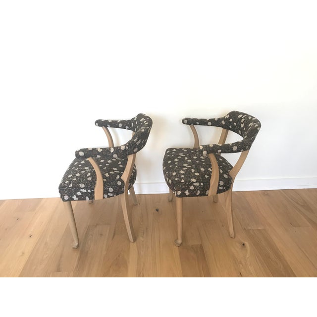 Textile Pair of 1950s Mid-Century Captain’s Armchair, Tournament Armchairs or Broker Captain’s Chairs For Sale - Image 7 of 14