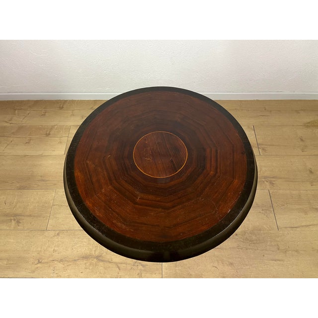 Handcrafted, 1930s Italian-made, enanized wood coffee table in a rationalist style. The table has been carefully cleaned;...