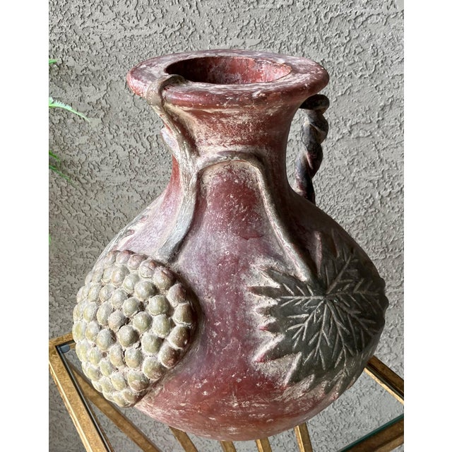 Late 20th-Century Barro Rojo (Red Clay) Braided Handle Pottery Vessel / Vase, Mexico For Sale - Image 9 of 18