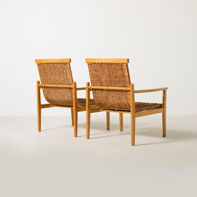 Wicker Lounge Chairs from Uluv, Former Czechoslovakia, 1960s, Set of 2 For Sale - Image 4 of 10