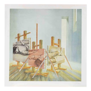 Fabrizio Clerici, The Painter's Studio, 1980s, Lithograph For Sale