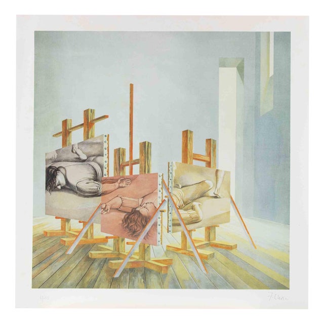 Fabrizio Clerici, The Painter's Studio, 1980s, Lithograph For Sale
