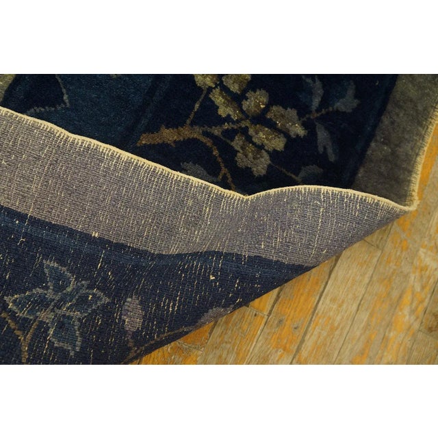 Charcoal 1920s Gray Floral Antique Chinese Peking Rug 9' 3'' X 11' 6'' Knotted Pile Wool Carpet For Sale - Image 8 of 9