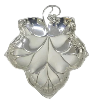Vintage WMF Germany Small Silver Plated Maple Leaf 9" Trinket Candy Dish Bowl