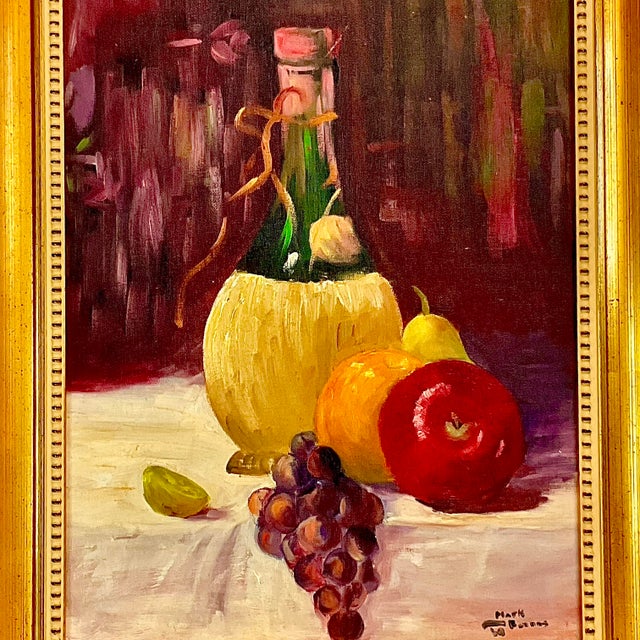 1969 Vintage Boho Chic Original Still Life Oil Painting, Artist Signed, Framed For Sale - Image 10 of 10