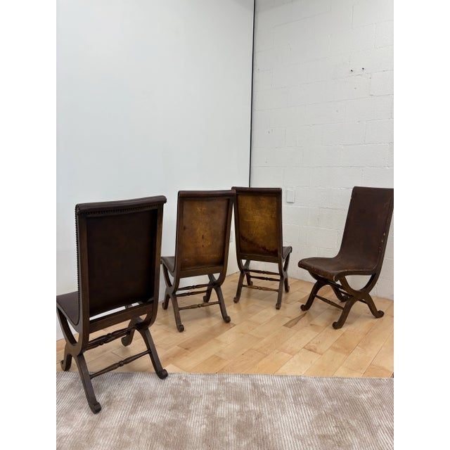 Spanish Pierre Lottier Brown Spanish Slipper Chairs by Almazan, 1950s For Sale - Image 3 of 11