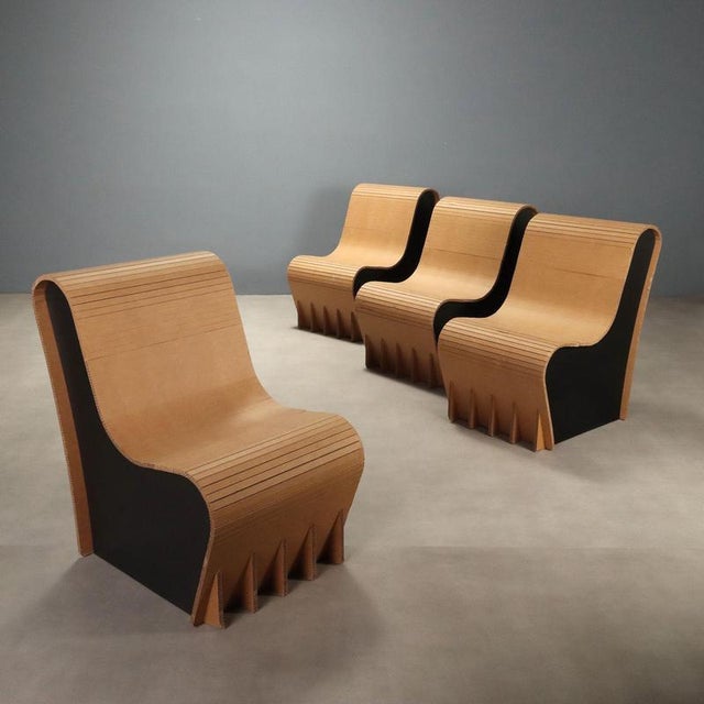 Modernist Cardboard Armchairs, 2000s, Set of 4 For Sale - Image 12 of 12