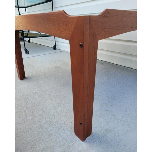 1970s Mid Century Teak Tile Top Game Table For Sale - Image 13 of 18