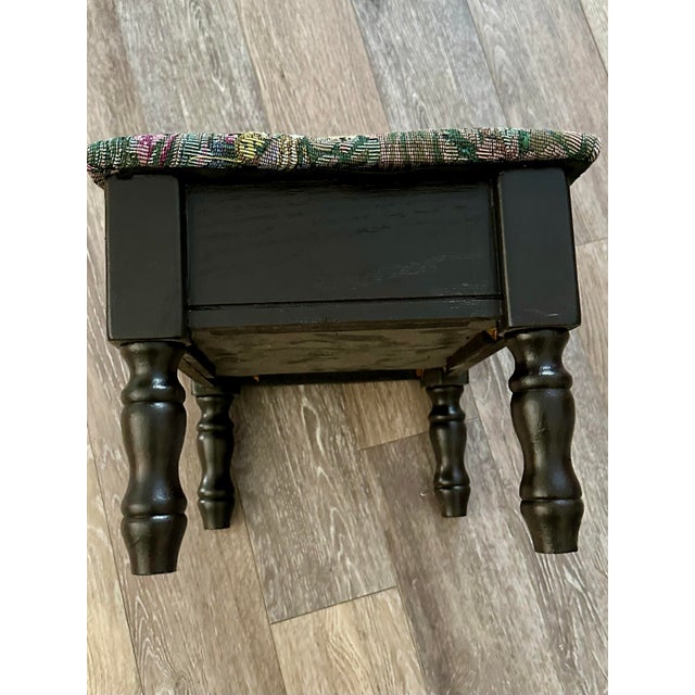 Vintage Late 20th Century Wood Foot Stool With Storage For Sale - Image 4 of 8