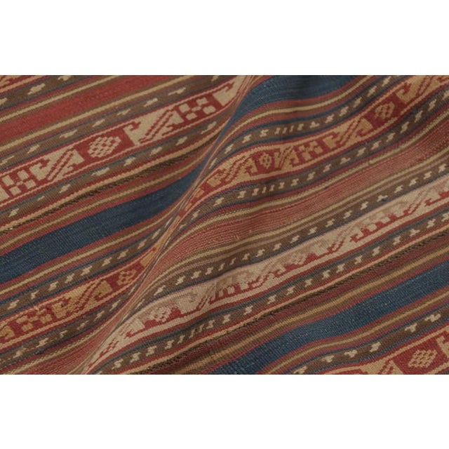 Textile Vintage Persian Kilim Runner, Intricate Geometric Stripes - Rug & Kilim For Sale - Image 7 of 9