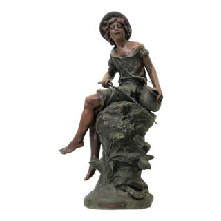 Replica of 19th Century French Artist Auguste Moreau's Sculpture Signed 'Pêcheur' For Sale