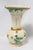 Japanese Satsuma Miniature Vase With Green Leaves And Branches, And Beautiful Flowers in Relief In White, Hard to see in...
