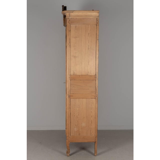 19th Century 19th Century Louis XV French Armoire, Hand-Carved Pine, Circa 1880 For Sale - Image 5 of 15