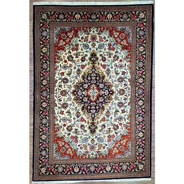 Middle Eastern Qom Rug in Pure Wool For Sale - Image 11 of 11