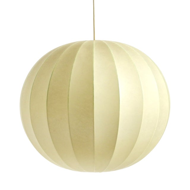 Round Cocoon Pendant Lamp, 1960s For Sale