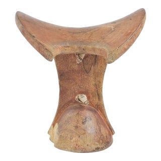 Early 20th Century Maasai Wood Headrest with Strap Kenya For Sale