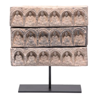 Early 20th Century Three Tibetan Tsatsa on Stand For Sale