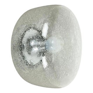 German Bubble Ice Glass Cone Wall Light from Hillebrand Leuchten, 1970s For Sale