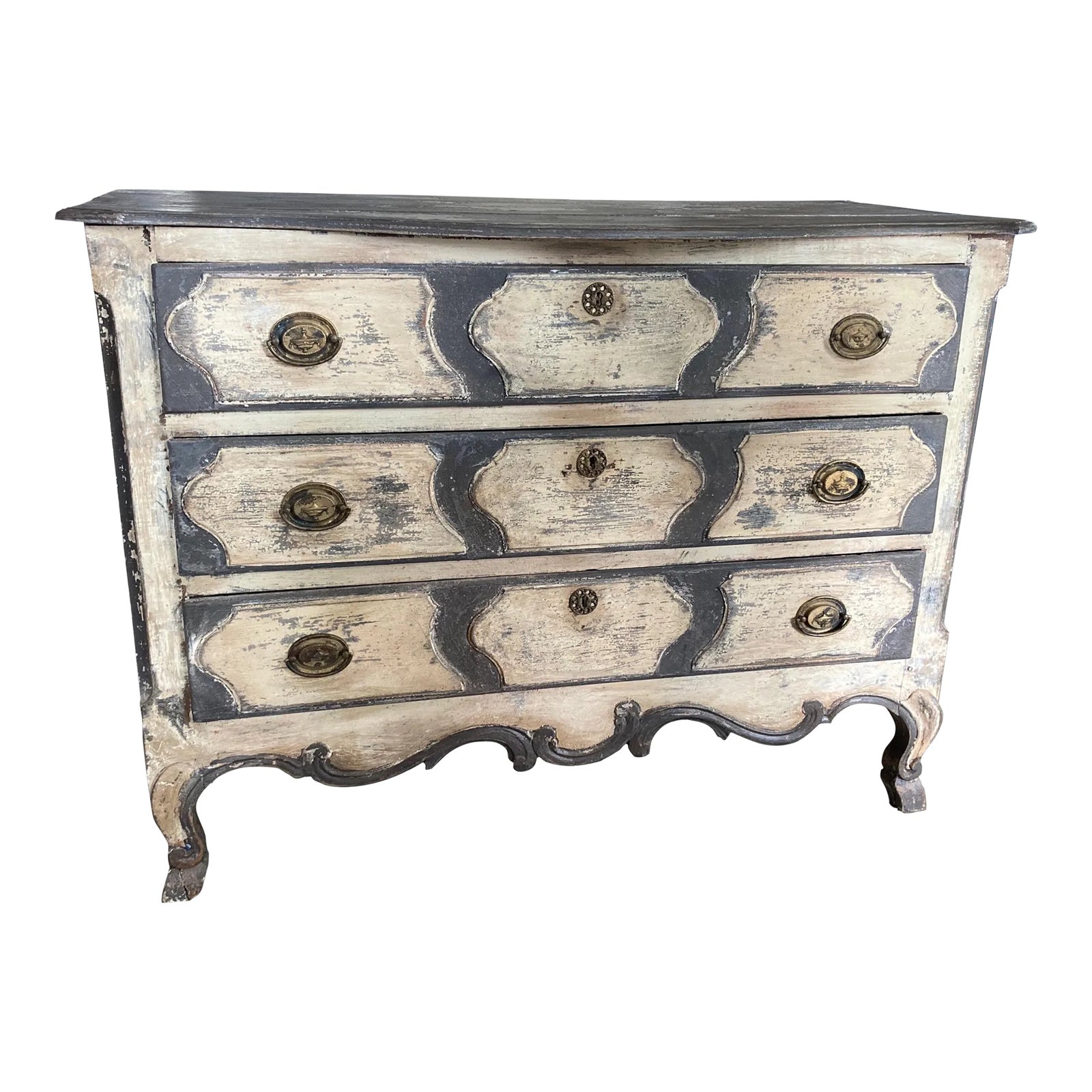 18th Century Painted Country French Louis XV Commode, Chest | Chairish