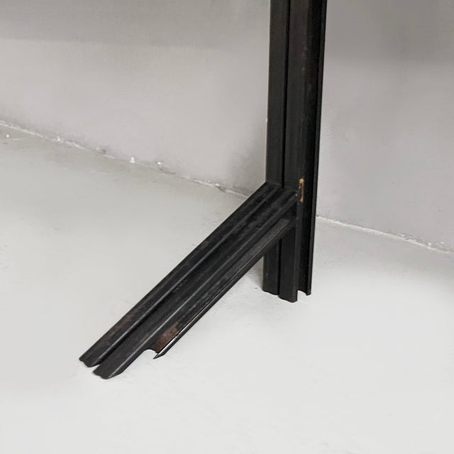 Mid-Century Modern Italian Bookcase in Wood, Brass and Black Metal, 1960s For Sale - Image 12 of 14
