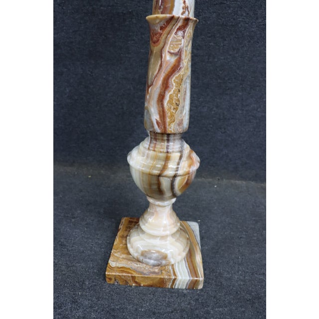 Gemstone Italian Style Onyx Pedestal With Urn For Sale - Image 7 of 15