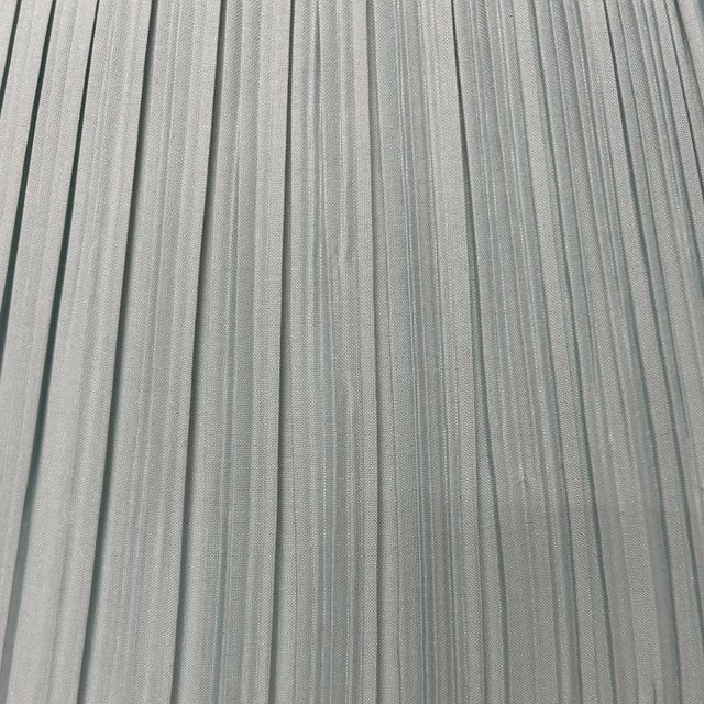 English Vintage Pair of Light Blue Pleated Empire Lamp Shades For Sale - Image 3 of 9