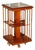 Sheraton Revival Inlaid Burr Yew Revolving Bookcase For Sale