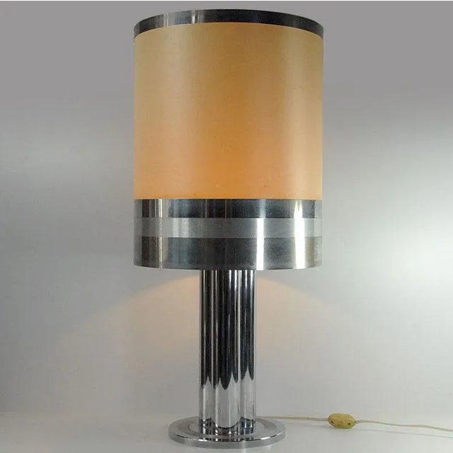 Italian Chromed Metal Table Lamp, 1970s For Sale - Image 4 of 10