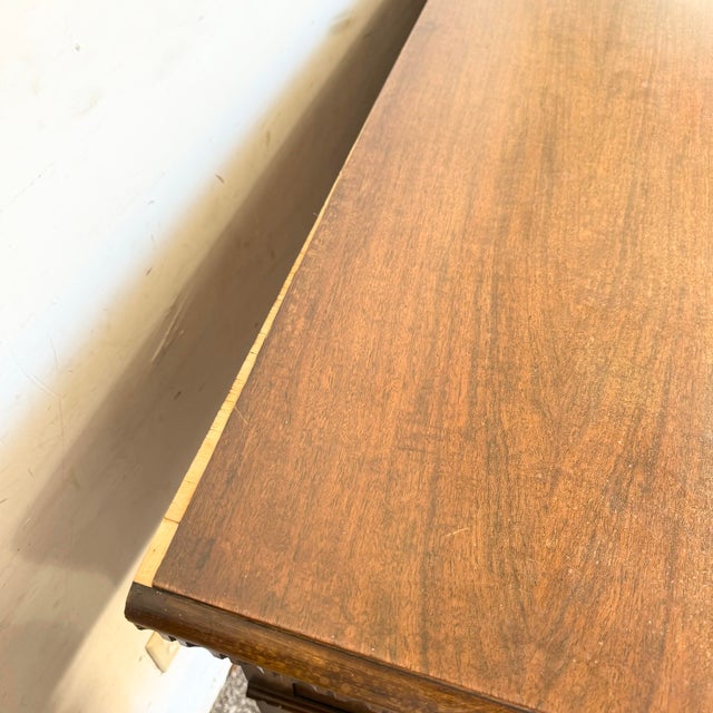 Mid 20th Century Vintage Jacobean Style Burl and Walnut Server/Sideboard For Sale - Image 5 of 12