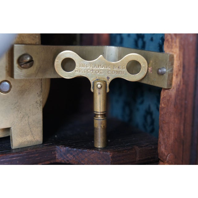 Antique Georgian Flame Mahogany Twin Fusee Bracket Mantel Shelf Clock For Sale - Image 10 of 11