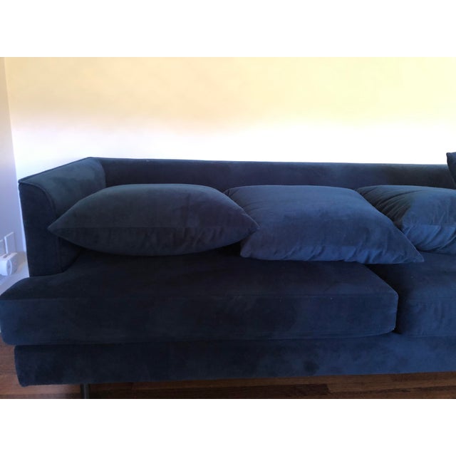 Modern Midnight Blue Velvet Sofa Chairish