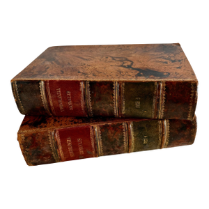 Antique Latin Leather Books "Theologia Moralis" by Alphonsus De Liguori, Paris 1884, 2 Volume Set