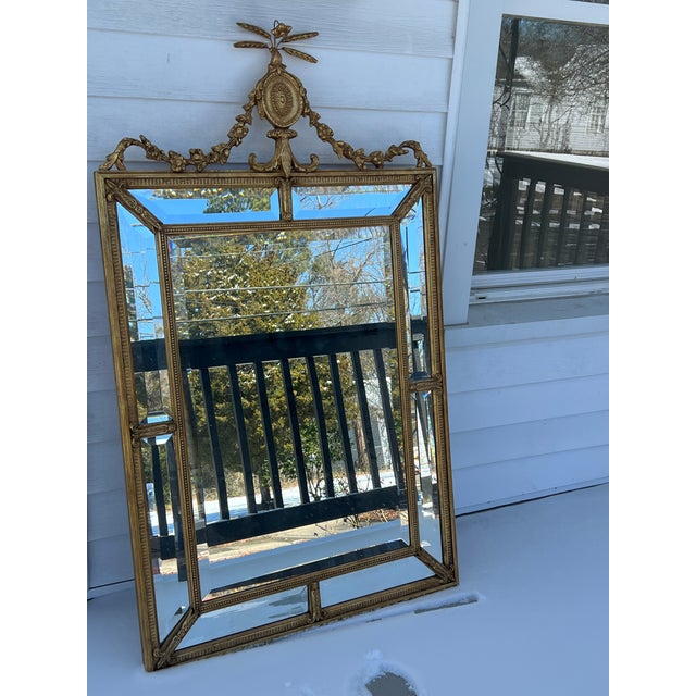 Vintage French Baroque Style Gold Mirror With Floral and Sunburst Details For Sale - Image 11 of 11