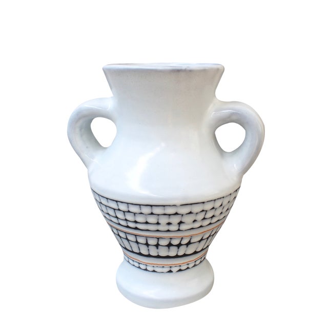 Vintage French Ceramic Vase with Handles by Roger Capron, 1950s For Sale