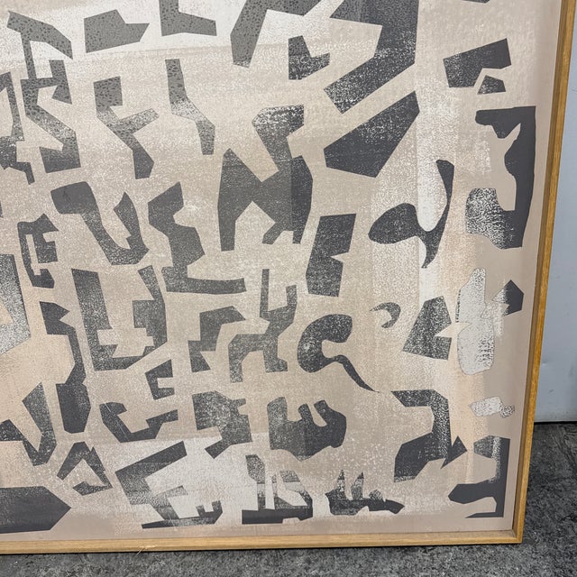 Coup d'Esprit for Four Hands Art Studio “Block Iii” Framed Wood Panel Art For Sale - Image 9 of 12