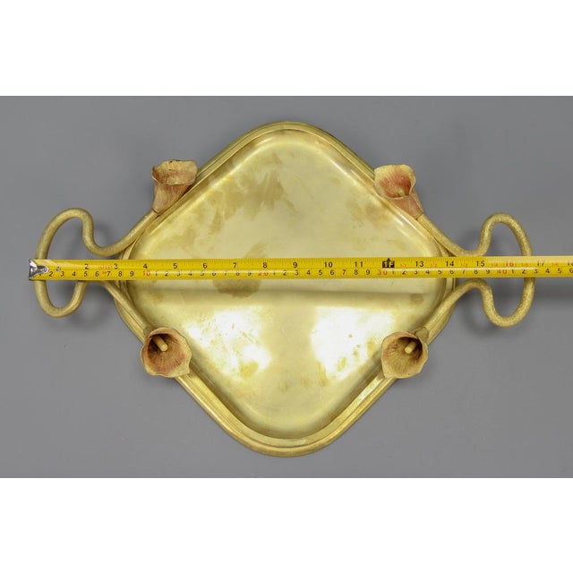 Art Nouveau Bronze Serving Tray with Calla Lilies, Early 20th Century For Sale - Image 16 of 18