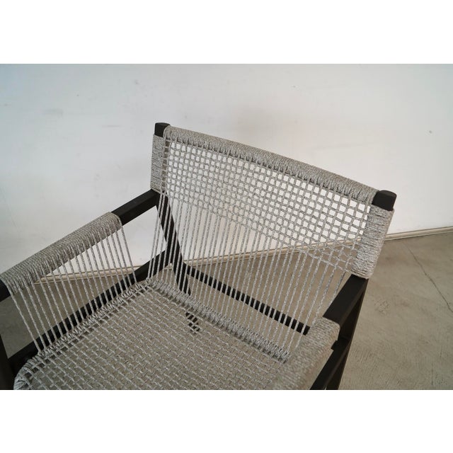 Charcoal Outdoor Aluminum & Rope Armchairs by Four Hands - A Pair For Sale - Image 8 of 12