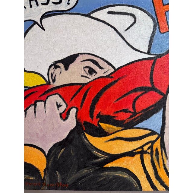 Early 21st Century Don Edward Hamilton Pop Art Western Comic Painting, “Take That Jackass!” For Sale - Image 5 of 5