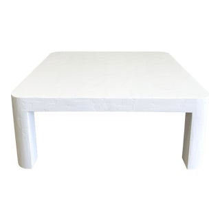 Vintage Postmodern Square Plaster Coffee Table For Sale