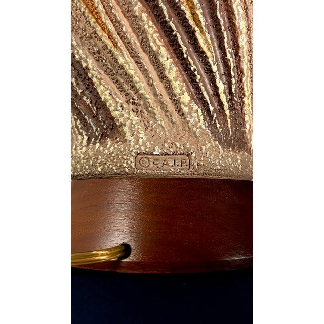 1970s 1970s Mid-Century Modern f.a.i.p. Sculptural Swirl Chalkware Table Lamp For Sale - Image 5 of 6