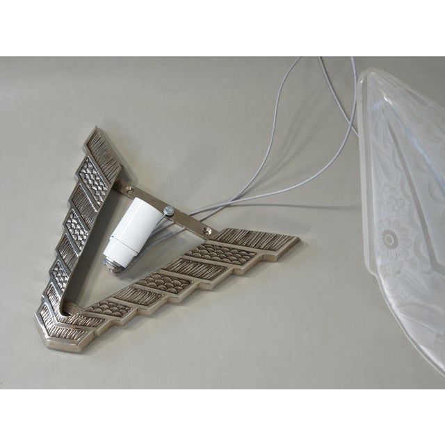 Silver 1930s French Art Deco Wall Sconces by Les Etablissements Donna France - a Pair For Sale - Image 8 of 10