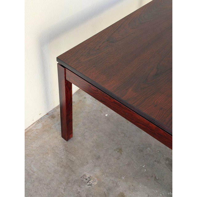 Brown Vintage Danish Rosewood Square Coffee Table – Mid Century Modern Scandinavian Accent Table For Sale - Image 8 of 11